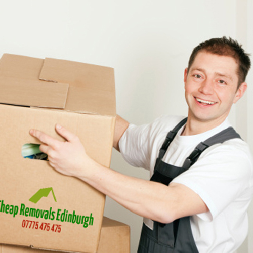 Mover with boxes in the course of relocation